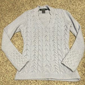 Irish wool cashmere sweater, lavender colour
